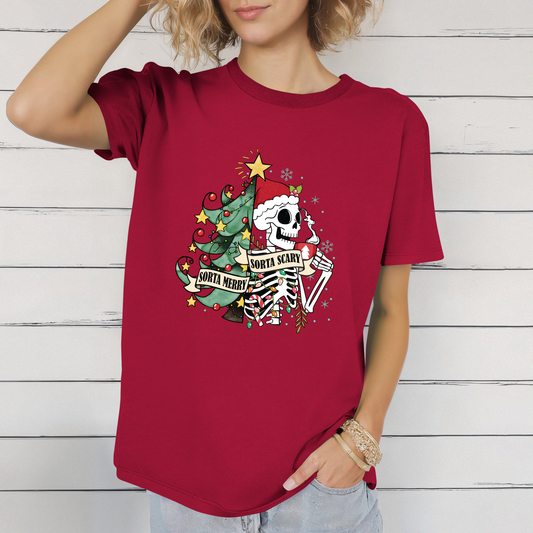 Sorta Merry Sorta Scary Christmas Tshirt