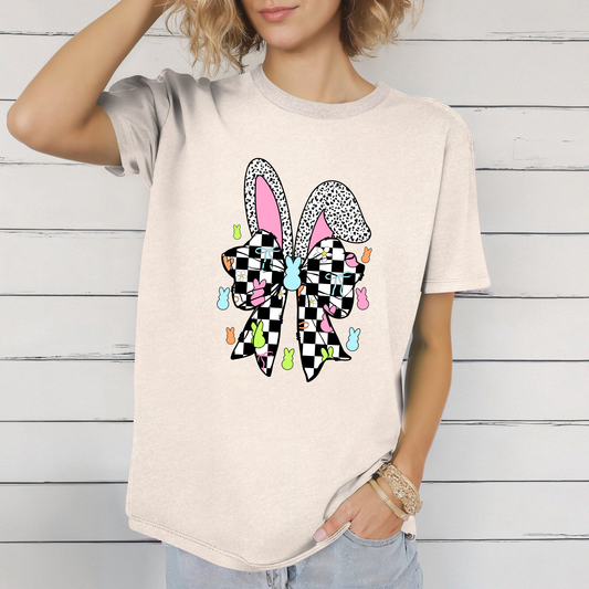 Checkered Bunny Easter Tshirt